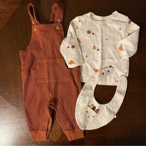 Carter’s | Brown/White Baby 3-Piece Thanksgiving Outfit Set | 6 mo